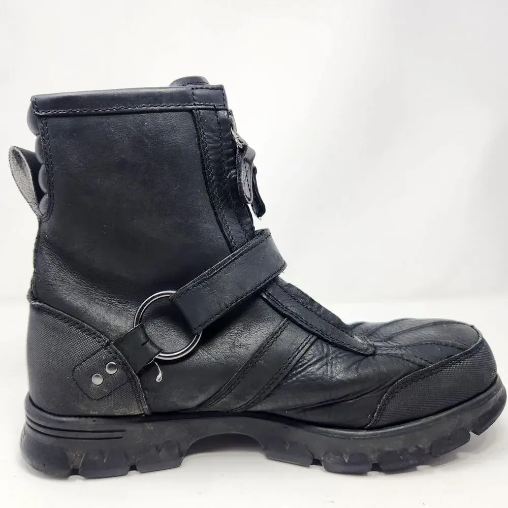 Polo Ralph Lauren Conquest Hi III Boots Mens Size 9D Black Leather Snow